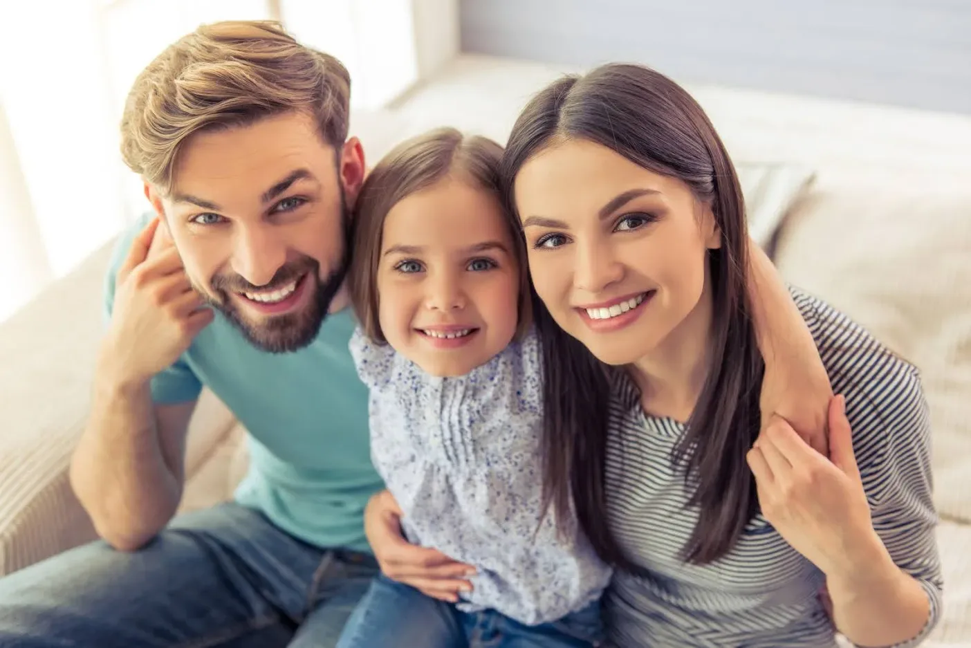 Happy family smiling together